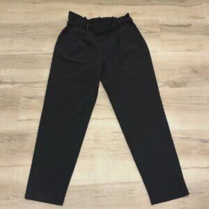 Milly Women 8 Pants Paperbag High Waist Straight Leg Belt Black NWT